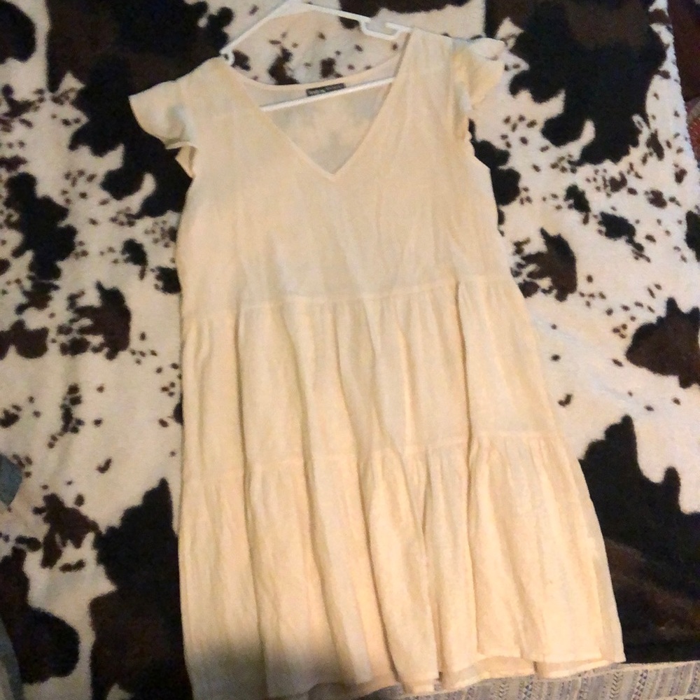 SHEIN white baby doll ruffle dress.  Size XS